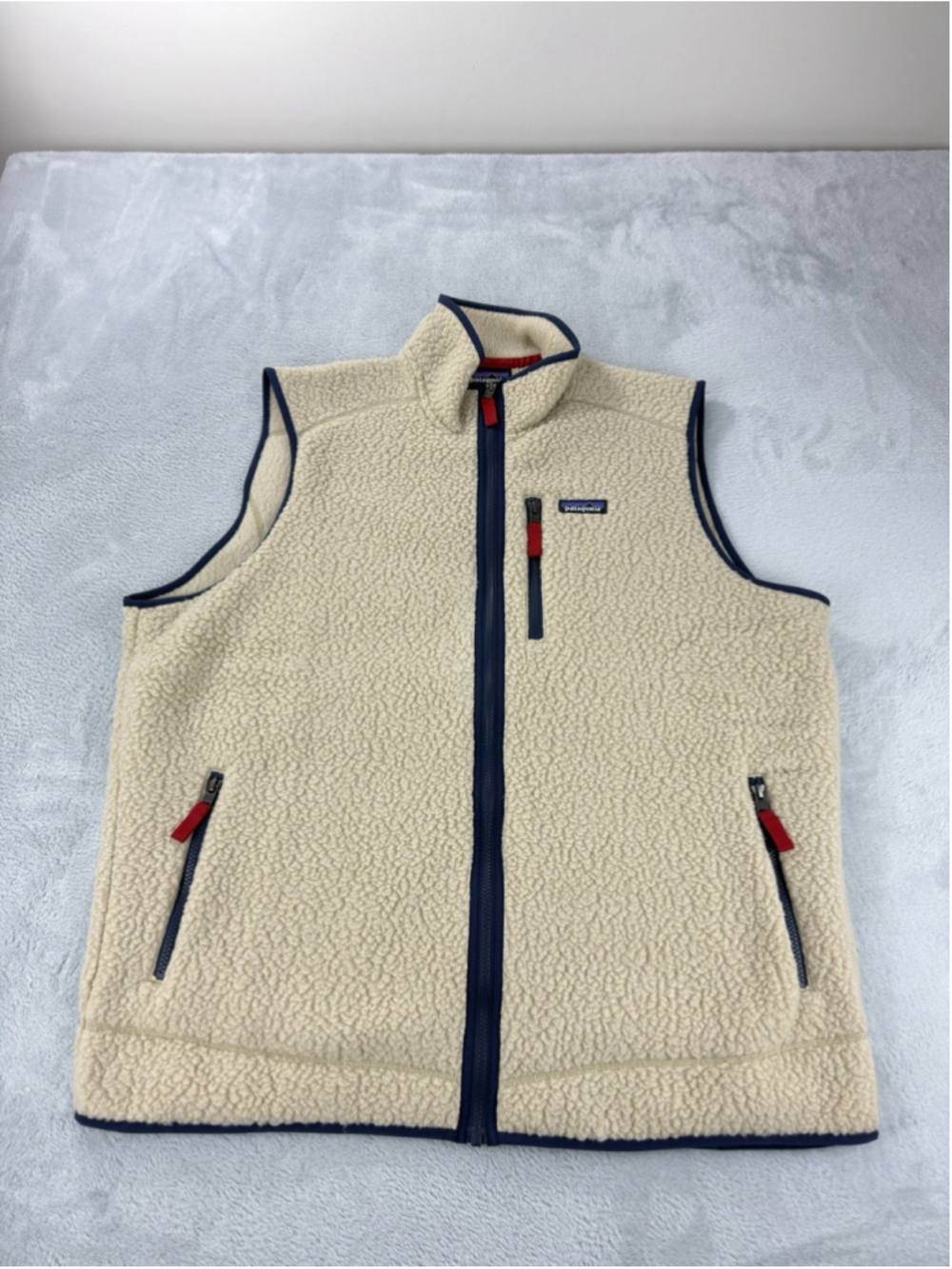 Patagonia Mens XXL Retro Pile Fleece Vest Pelican Smolder Blue